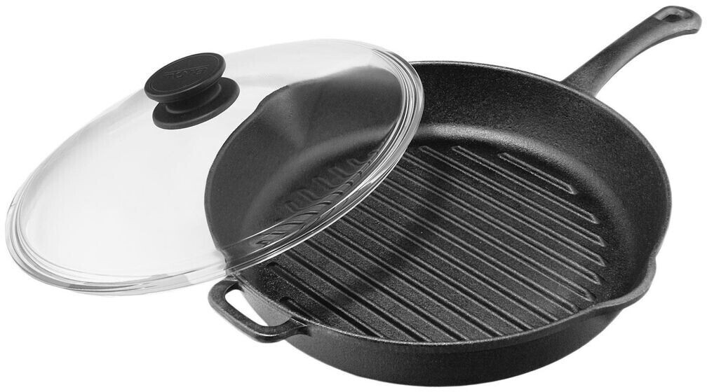 Quadratische Antihaft-Grillpfanne Mit Deckel – 24,1 Cm, Für Induktion & Gas, PFOA-frei, Mit Ausgießer