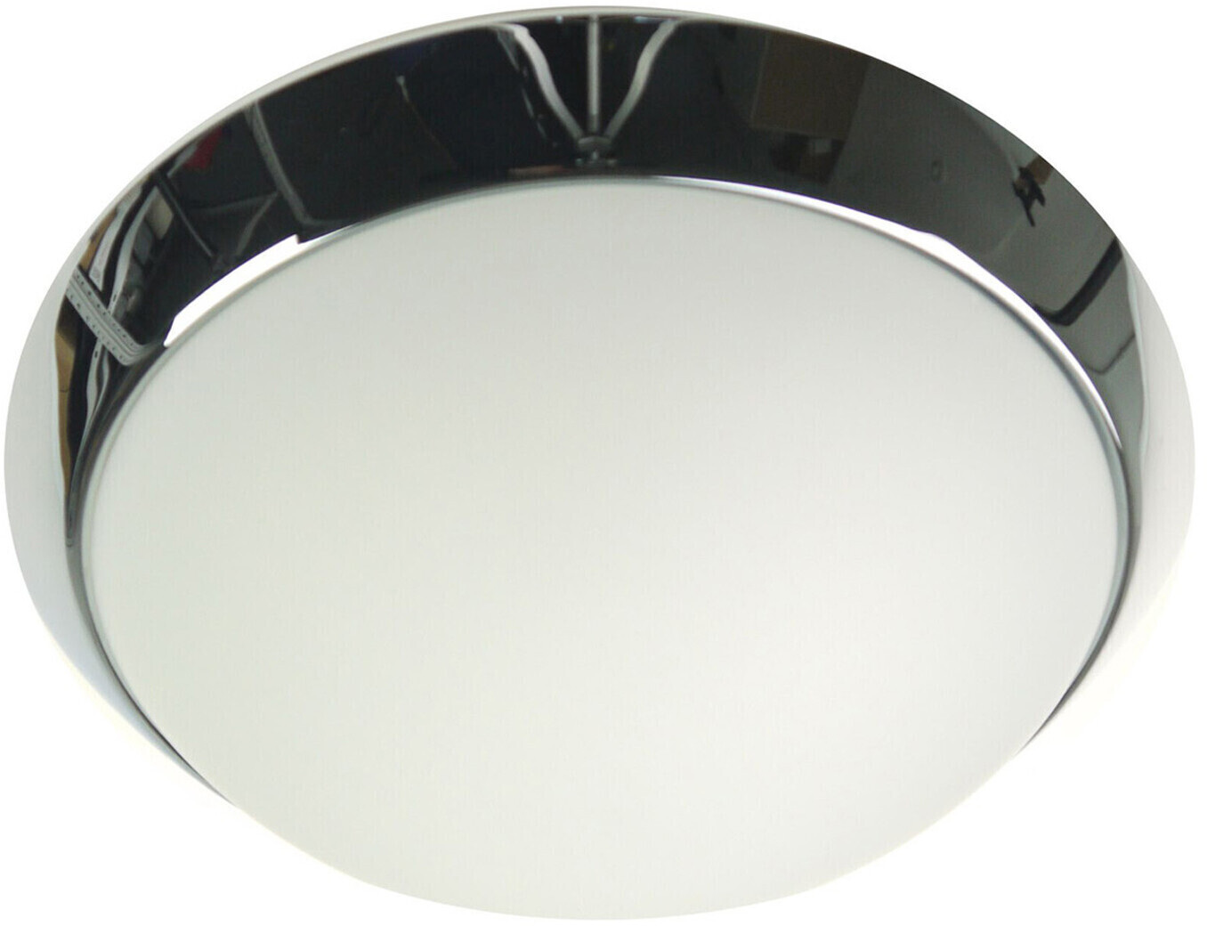 Niermann Deckenleuchte rund, Opalglas matt, Dekorring Chrom, Ø 40cm,  Bürolampe ab € 117,10