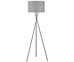Fischer & Honsel Stehleuchte Wotan Mit 3 E27 Fassungen – Nickelfarben, Sandfarbener Stoffschirm (68x68x160 Cm)