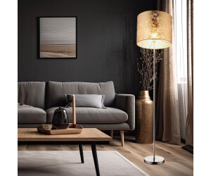 Globo Design Stehlampe AMY Mit Stoffschirm Goldfarbig H he 160cm Ab 74 