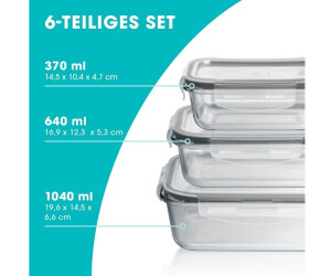 GOURMETmaxx Glas-Frischhaltedosen Klick-it mit Mikrowellen-Ventil 6-teilig  grau (4252) ab 17,99 €