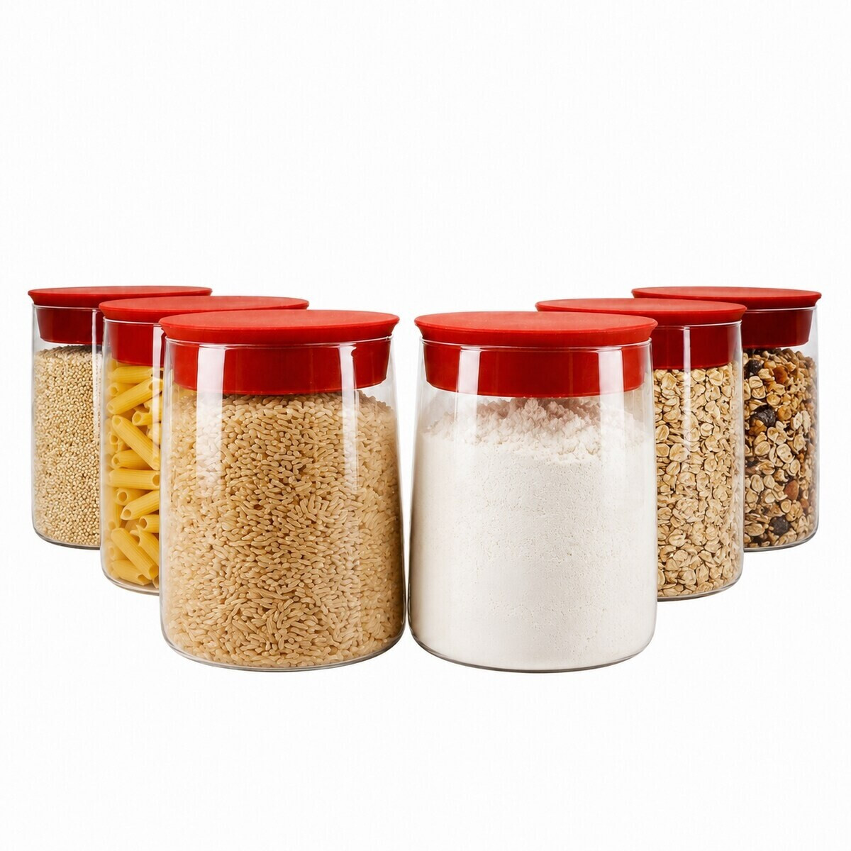 Luigi Bormioli 6er Set Vorratsgläser Omnia 0,75 Liter mit rotem Silikondeckel ab 16,99 € (Oktober 2026)
