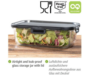 WENKO Glas Frischhaltedose Pacu 1 Liter – Luftdicht, Stapelbar, Mit Silikondichtung