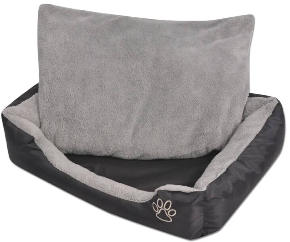 vidaXL Dog bed with padded pillow square XXL black (170423)