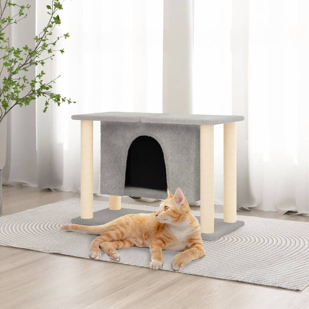 vidaXL Arbre à chat avec griffoirs en sisal 50 cm gris clair (171658)