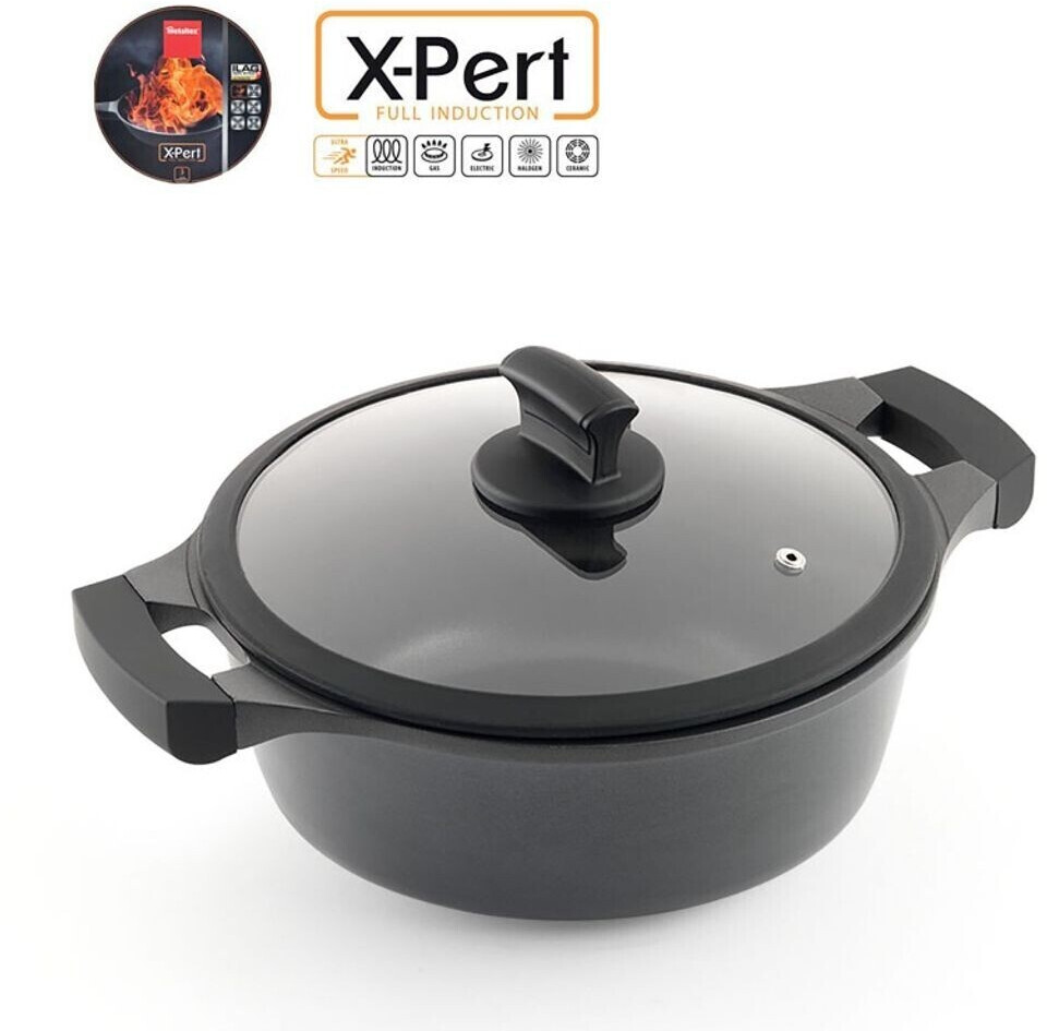 Metaltex XPERT-Cazo de aluminio fundido 6.3 in, antiadherente ILAG 3 capas,  inducción completa apta para todas las cocinas