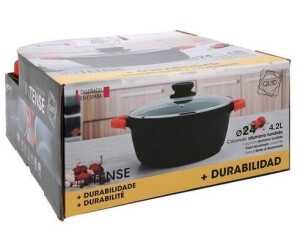 Padella Quid 28 Cm Antiaderente – Alluminio Pressofuso, Fondo Induzione, Senza PFOA, Colore Nero/Rosso