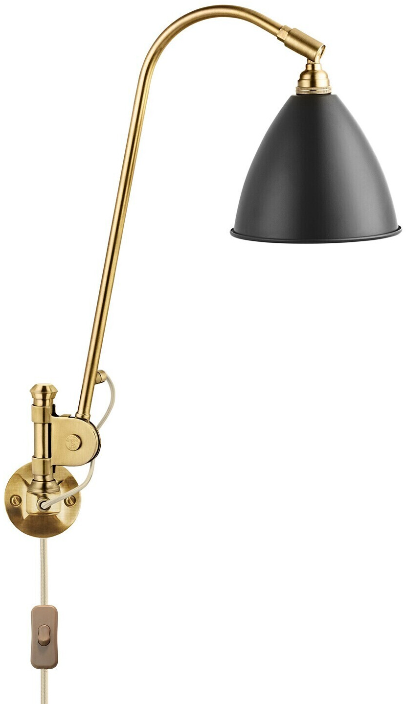 Gubi BL6 wall light bell-shaped 16x42x16 cm carbon black/brass (405)