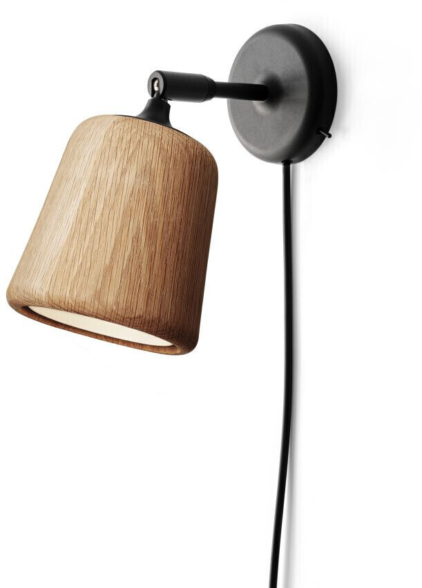 New Works Material the original wall lamp brown, cylindrical shape, max. 7 watts, glass 13x23x18 cm natural oak oak oak (504)