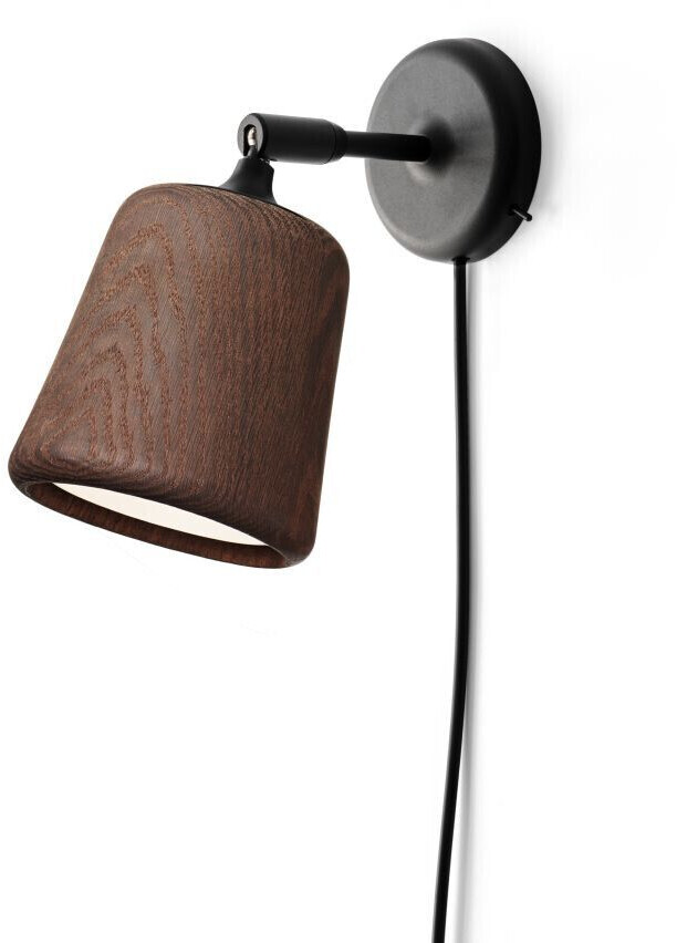 New Works Material the original wall lamp brown, cylindrical shape, max. 7 watts, glass 13x23x18 cm Smoked oak smoked oak (505)