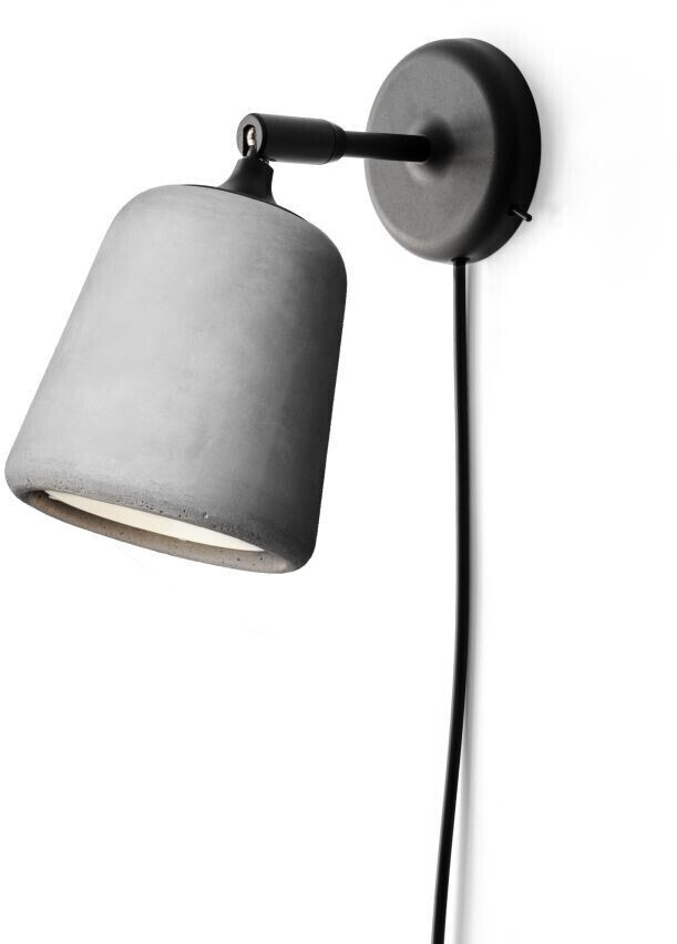 New Works Material the original wall lamp gray, cylindrical, max. 7 watts, glass 13x23x18 cm concrete light gray (20155) (506)