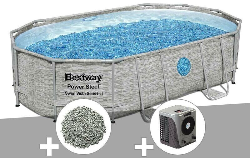 Bestway Power Steel SwimVista 488 x 305 x 107 cm (10 kg de zeolith, pompe à chaleur)