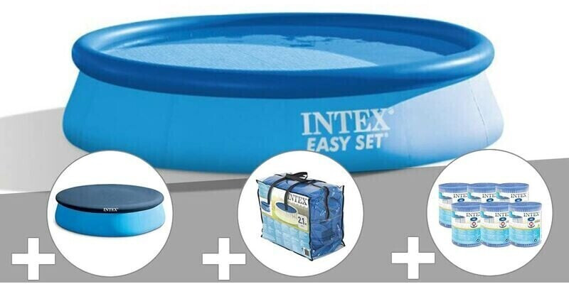 Intex Easy Set 305 x 61 cm (6 cartouches de filtration, bâche de protection, bâche à bulles)