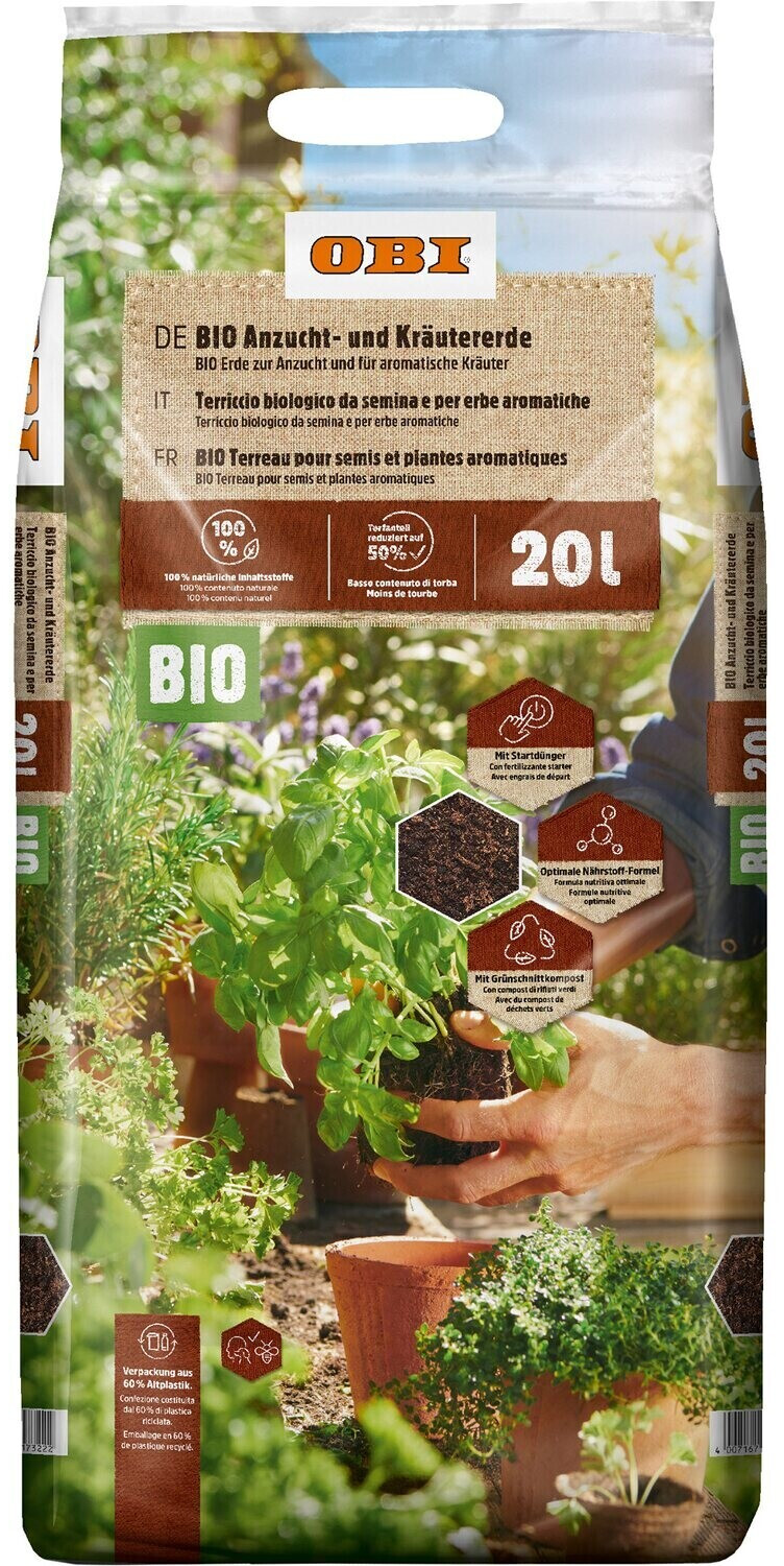OBI Bio Anzucht und Kräutererde 20 L ab 8,29 € Preisvergleich bei