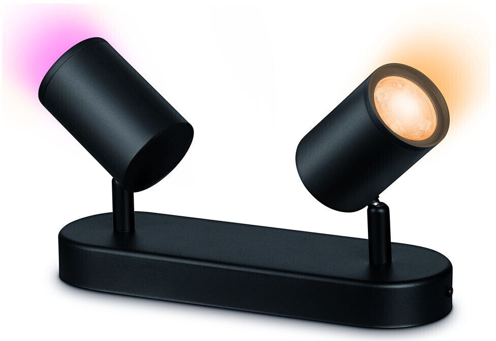 Wiz LED wall and ceiling spot RGBW in black 2x 5W 690lm black