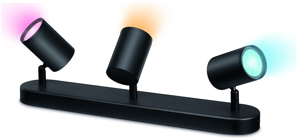 Wiz LED wall and ceiling spot RGBW in black 3x 5W 1035lm black
