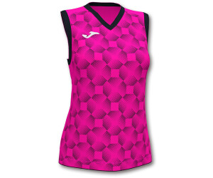 Joma Supernova III T-Shirt Manica Corta Uomo Donna, Rosa Fluorescente/Nero, Con Micro-Mesh E Scollo A V