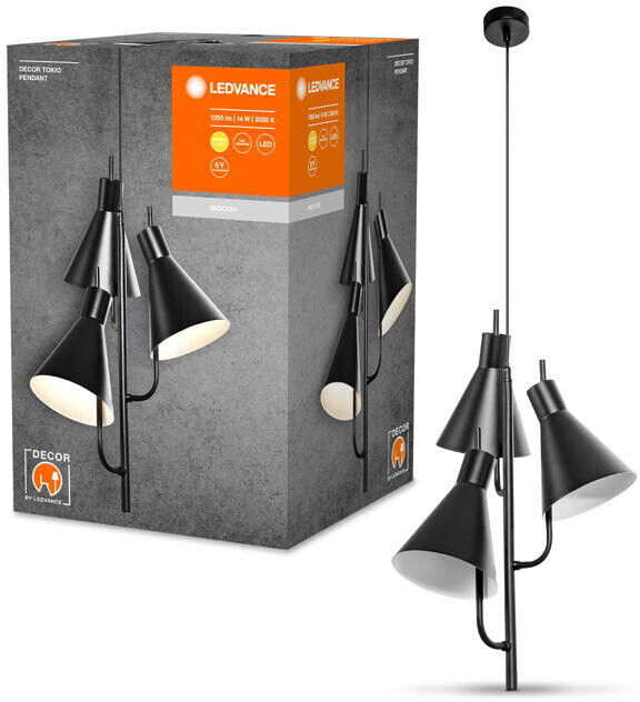 LEDVANCE LED pendant light Decor Tokyo in black 3x 4.67W 850lm black