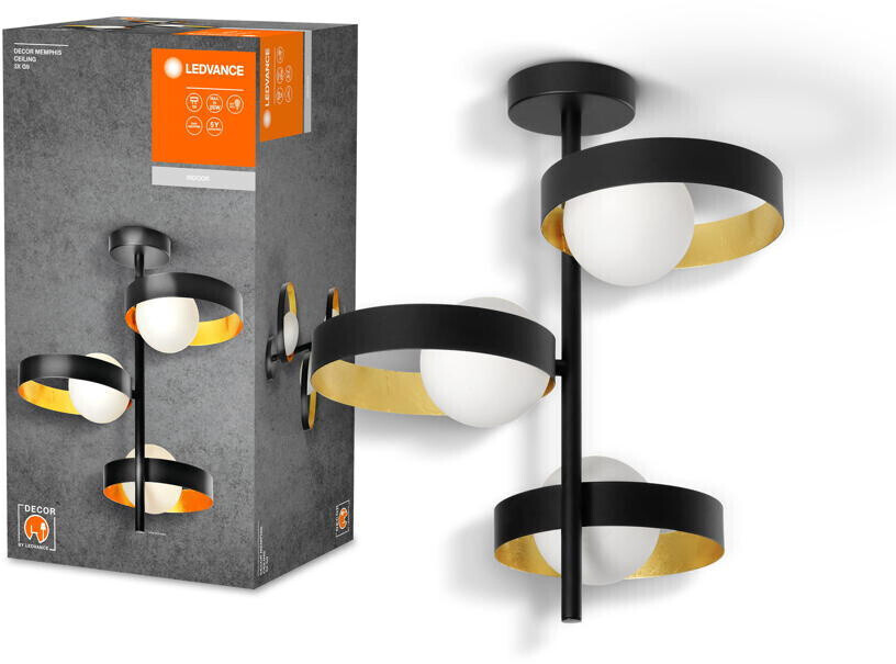 LEDVANCE Ceiling light Decor Memphis in black G9 3-bulb black