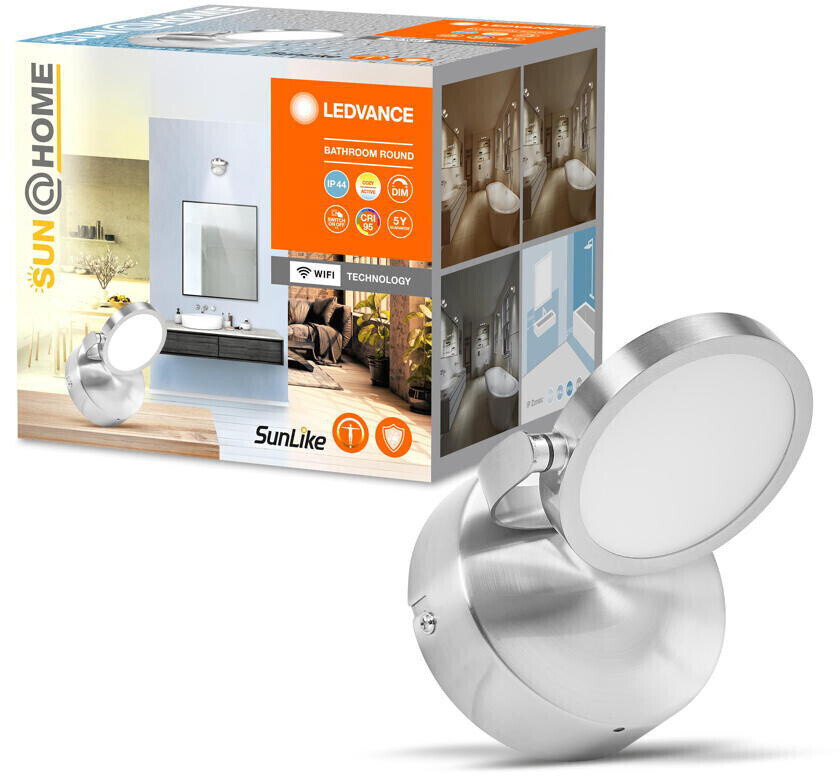 LEDVANCE Smart+ WLAN LED Human Centric Lighting technology Bathroom mirror light in silver 7.5W 520lm IP44 silver