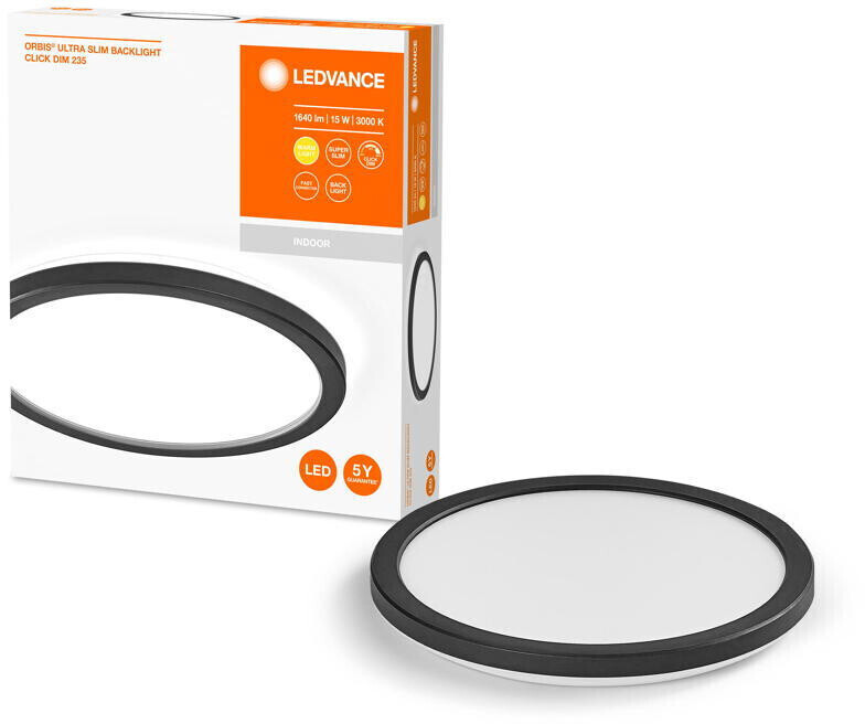LEDVANCE LED ceiling light Orbis Ultra Slim in black 15W 1020lm black