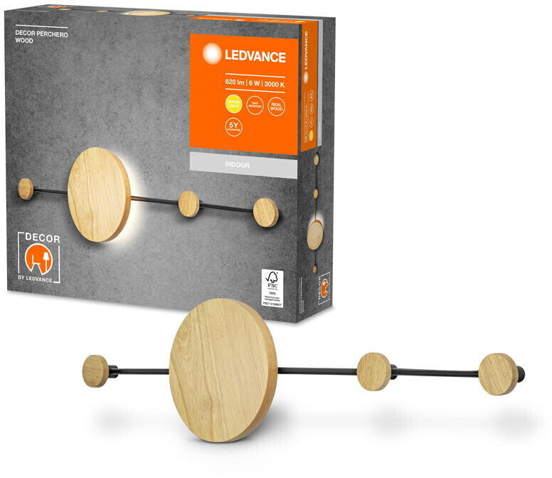 LEDVANCE LED wall light Decor Perchero in gold and gray 6W 80lm gold / brass