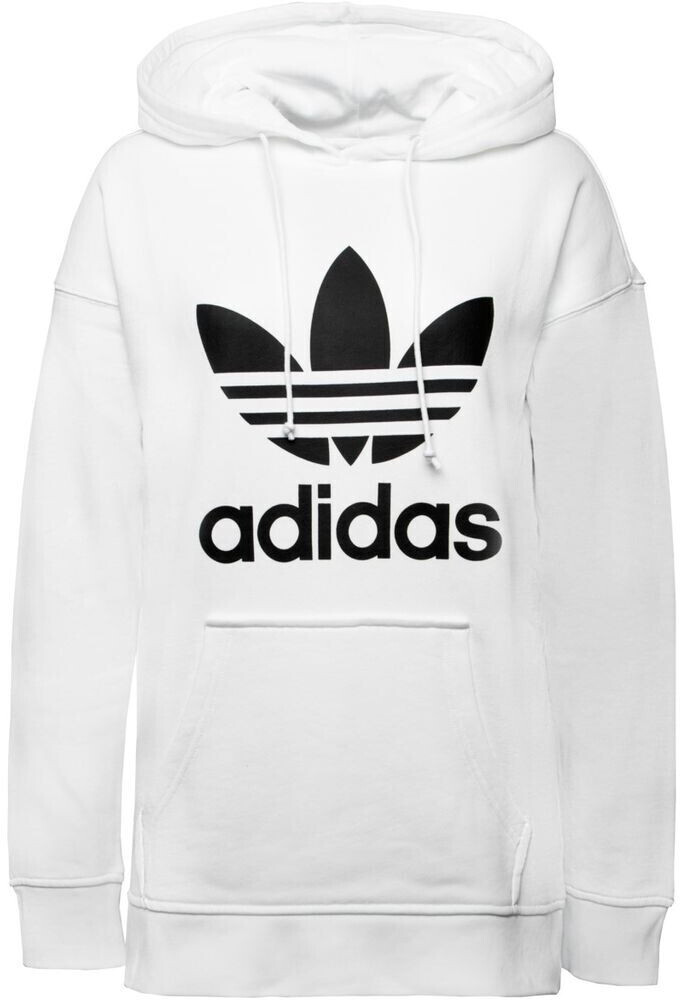 Adidas hoodie trefoil white discount