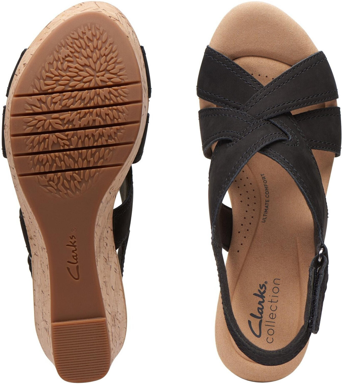 Clarks on sale wedges black