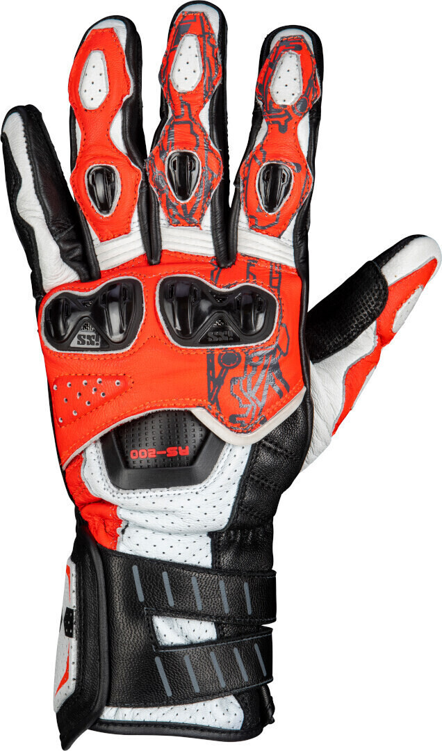 Photos - Motorcycle Gloves IXS RS-200 3.0 black-white-red 