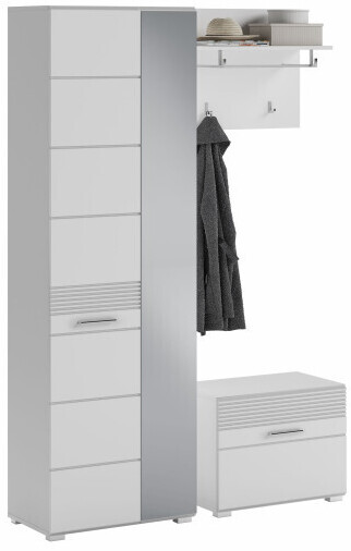 Günstig Einrichten Garderoben Set Linus Hochglanz 3-teilig weiß (X18A9G02)  ab 499,95 € | Preisvergleich bei | Garderoben-Sets