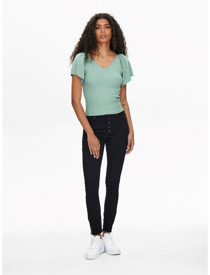 Only Leelo Back Short Sleeve V Neck Sweater rosa 15203888 ab 15 49 Preisvergleich bei idealo