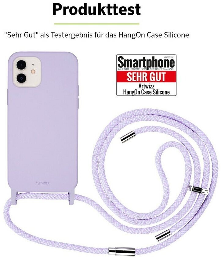 Artwizz HangOn Case kompatibel mit iPhone 14 Pro - Elastische Schutzhülle  aus Silikon als Handykette zum Umhängen mit Band - Schwarz ab 38,99 €