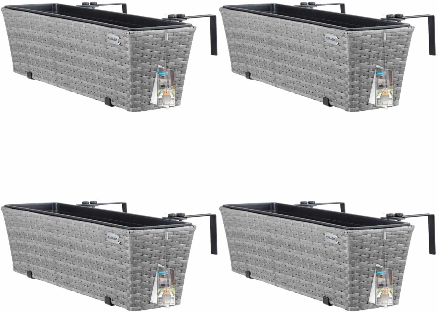 Casaria Polyrattan Flower Boxes 4 pcs.