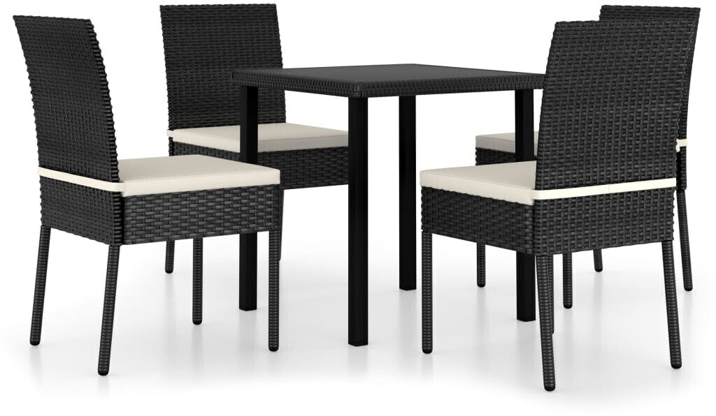 vidaXL Ensemble de salle à manger de jardin 5 pcs résine tressée noir (3065694)