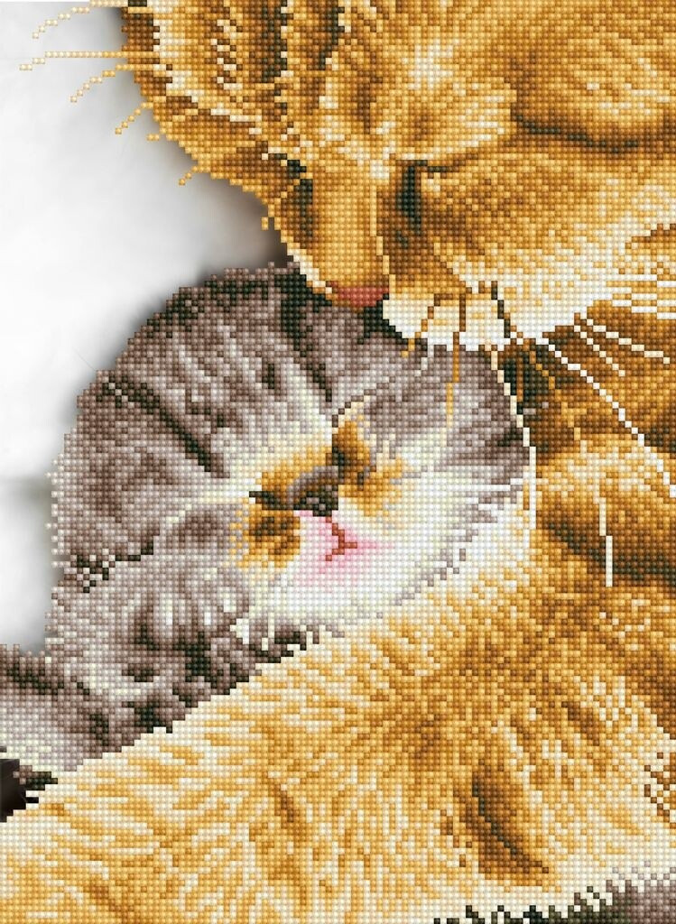 Diamond Dotz Original Diamond Painting - Katze Tender Moment 30 x 41 cm