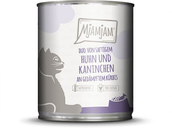 MjAMjAM DUO Wet Cat Food chicken & rabbit with steamed pumpkin 800g