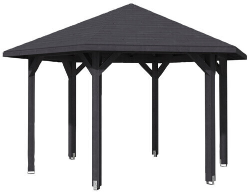 Skan Holz Pavillon Nancy 3 Zeltdach sechseckig 480 x 316 x 416 cm grau