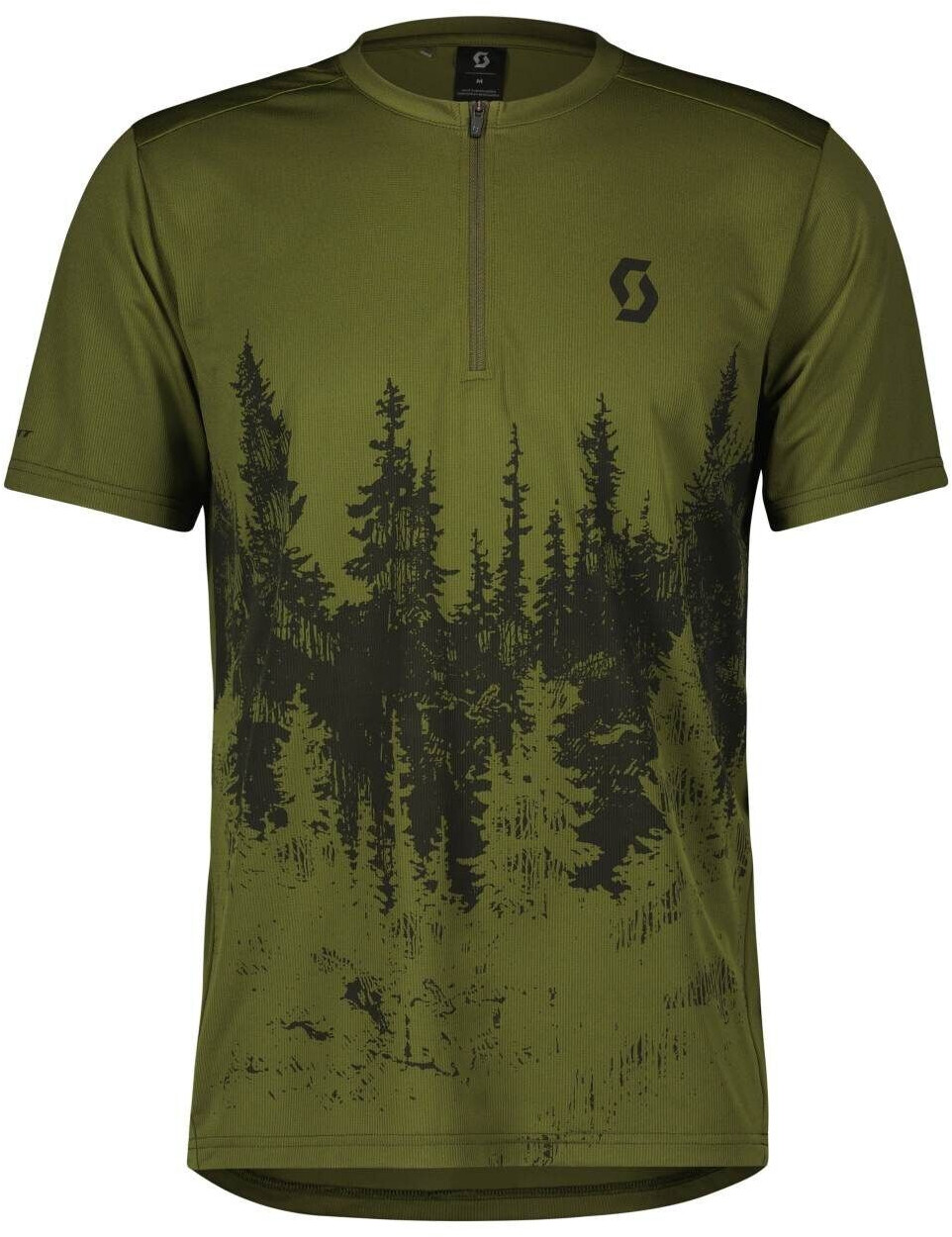 Scott Trail Flow Zip S/S FirGreen/Black
