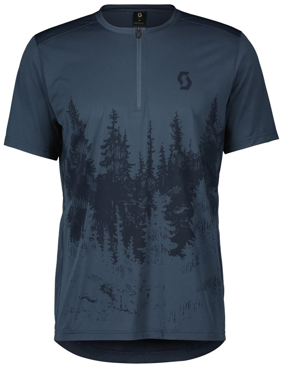Scott Trail Flow Zip S/S MetalBlue/DarkBlue