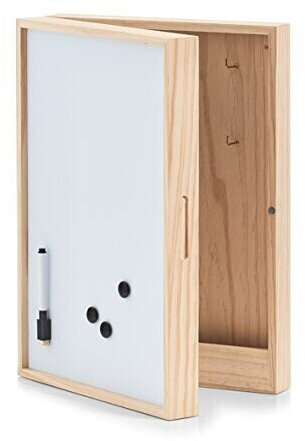 Zeller Key box 15142, 8 hooks, wood, magnetic lock, with whiteboard