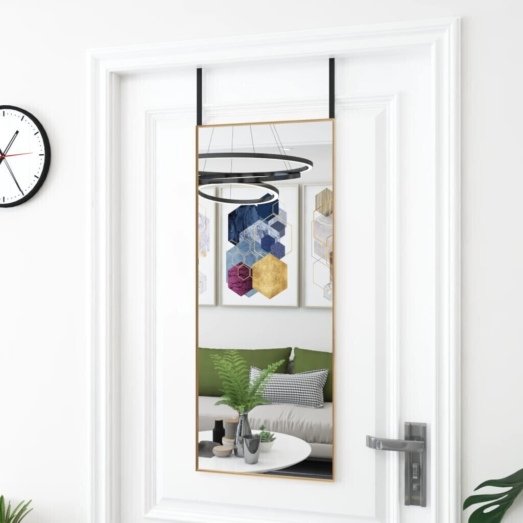 vidaXL Door mirror Golden 40x100 cm glass and aluminum