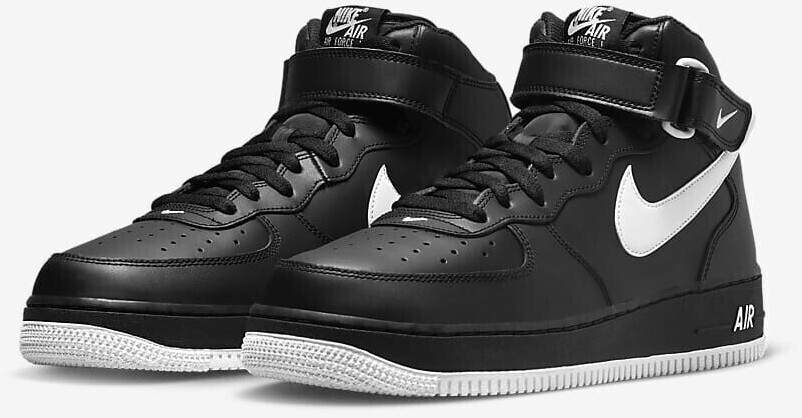 Black and white nike air force 1 mid hot sale