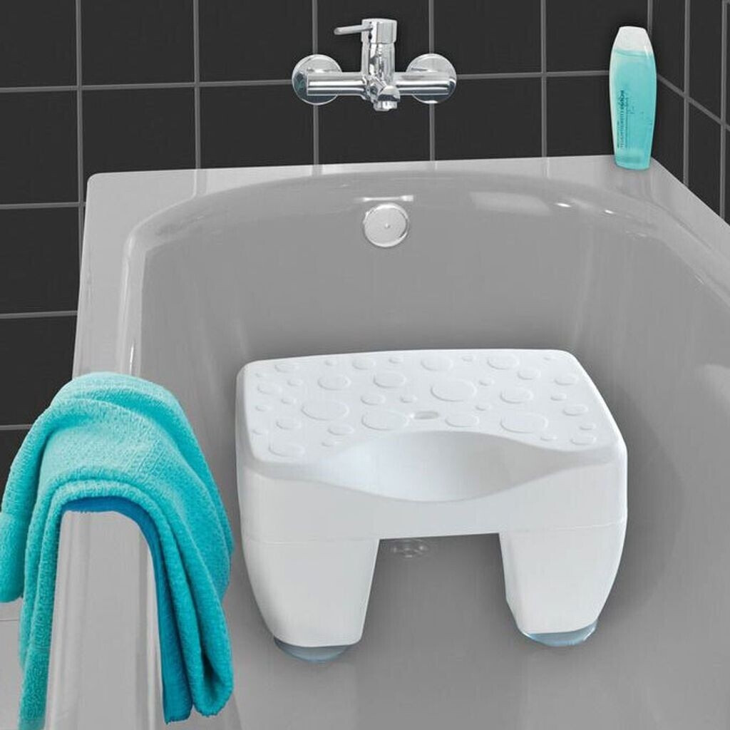 Wenko Secura bath stool with water drain 40 x 21 x 31 cm white