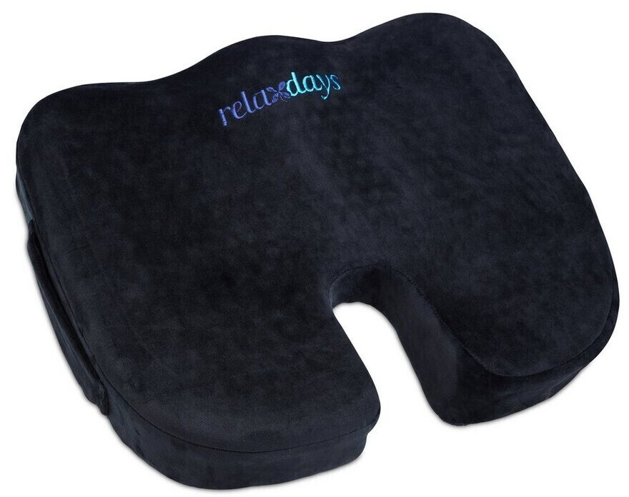 Relaxdays Orthopedic seat cushion memory foam with gel black