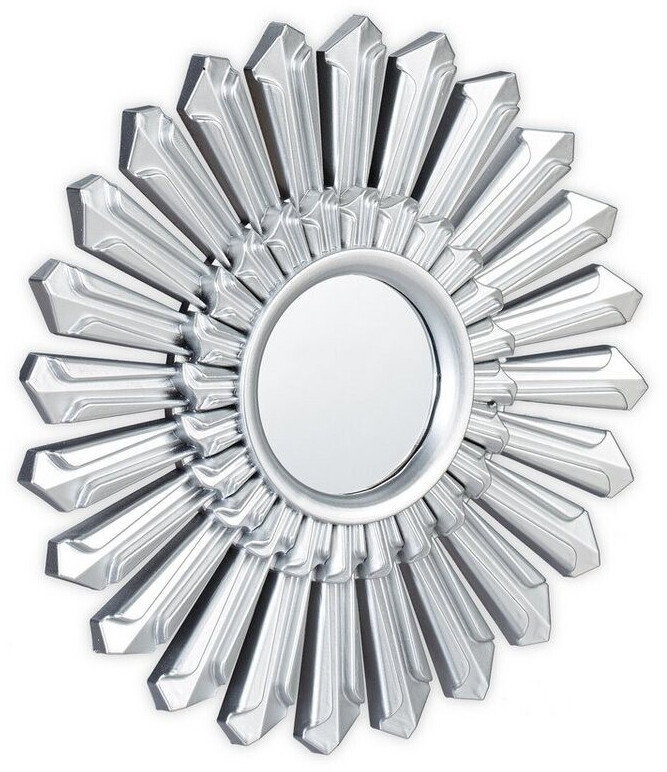Relaxdays Wall mirror 10025715 sun set round silver plastic frame Ø 25cm 3 pieces