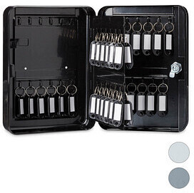 Relaxdays Key box black with 48 hook cylinder lock St.