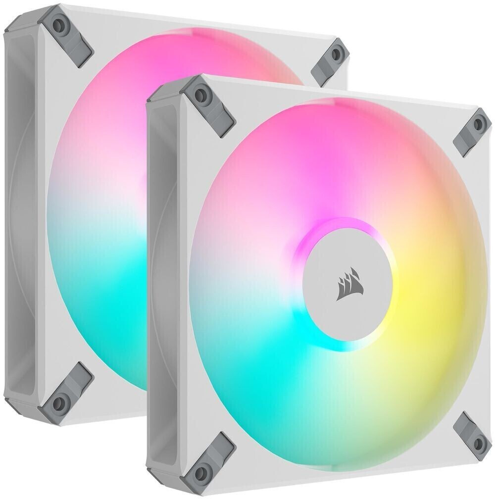Corsair iCUE AF140 RGB Elite 140mm White Dual Pack + Lightning Node Core