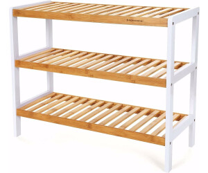 Songmics Shoe rack for 12 pairs, made of bamboo, 70 x 55 x 26cm, 3