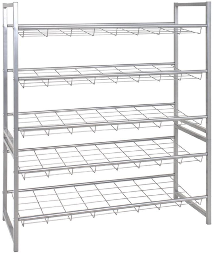 HAKU Shoe rack for 8 pairs, made of metal, stackable, 80 x 38 x 30cm, 2 levels, silver
