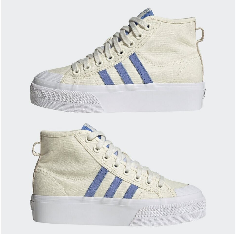 Adidas Nizza Platform Mid Women off white blue fusion cloud white